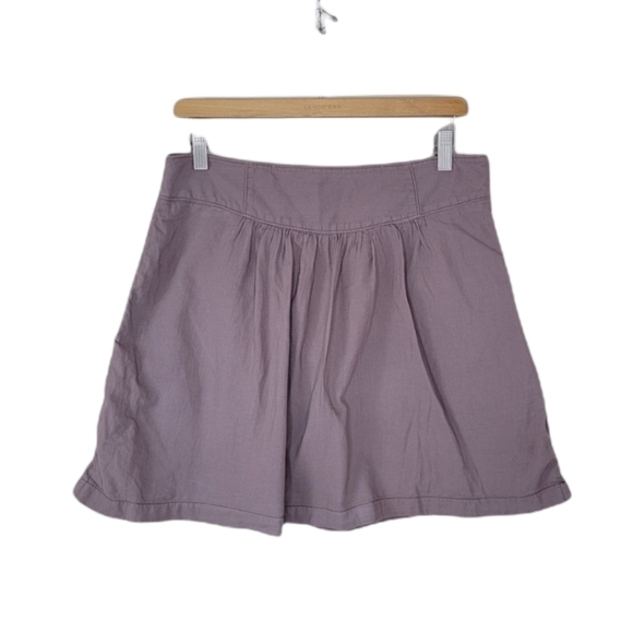 LOFT | Brown Cotton A-line Skirt - Picture 1 of 5